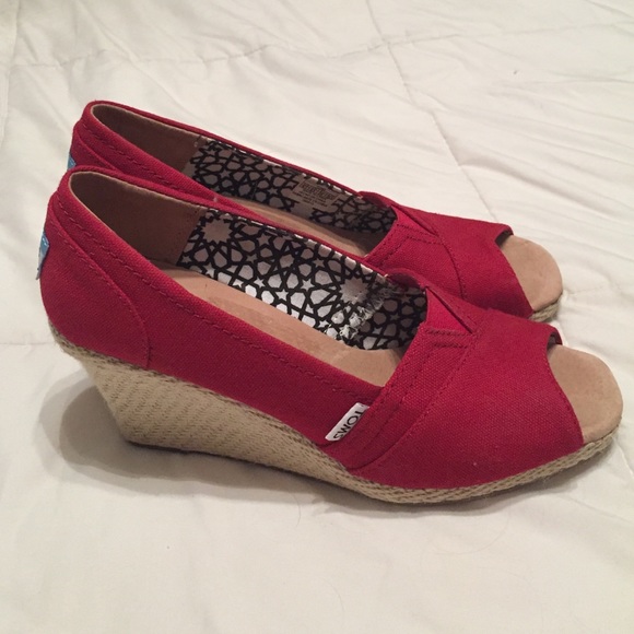 Red Tom's wedges, 8.5 - Picture 3 of 4